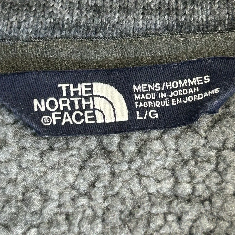 The North Face Gordon Lyons Sweater Mens Large Fleece 1/4 Zip Pullover Grey Sz L